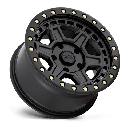 Black Rhino RENO Matte Black W/ Brass Bolts 17x9 -12 6x139.7mm 112.1mm
