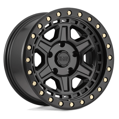 Black Rhino RENO Matte Black W/ Brass Bolts 17x9 0 5x127mm 71.5mm