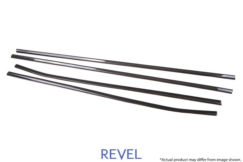 Revel GT Dry Carbon Window Outer Trim (FL/FR/RL/RR) 15 - 18 Subaru WRX/STI - 4 Pieces - Carbon Accessories - Revel