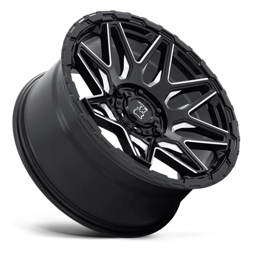 Black Rhino SHOCKWAVE Gloss Black W/ Milled Spokes 20x9.5 +12 6x135mm 87.1mm