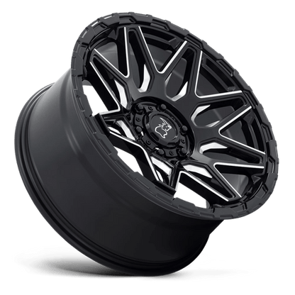 Black Rhino SHOCKWAVE Gloss Black W/ Milled Spokes 20x9.5 +12 6x135mm 87.1mm
