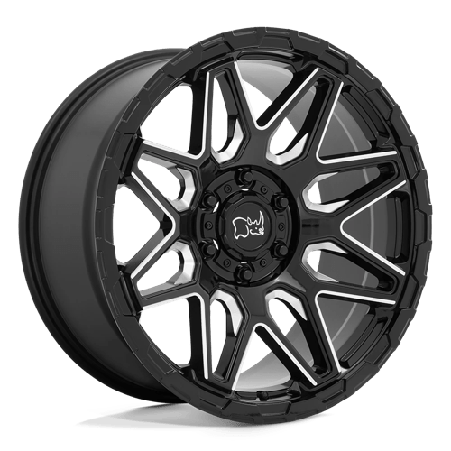 Black Rhino SHOCKWAVE Gloss Black W/ Milled Spokes 20x9.5 +12 6x135mm 87.1mm