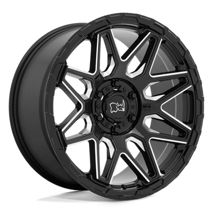 Black Rhino SHOCKWAVE Gloss Black W/ Milled Spokes 20x9.5 +12 6x135mm 87.1mm