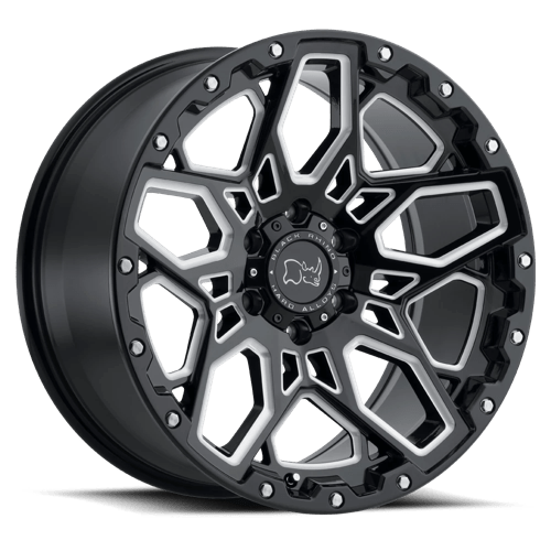 Black Rhino SHRAPNEL Gloss Black W/ Milled Spokes 20x9.5 +12 5x150mm 110.1mm