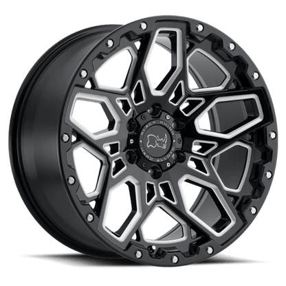 Black Rhino SHRAPNEL Gloss Black W/ Milled Spokes 20x9.5 +12 5x150mm 110.1mm