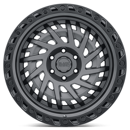 Black Rhino SHREDDER Matte Gunmetal W/ Black Ring 17x9 -18 5x127mm 71.5mm