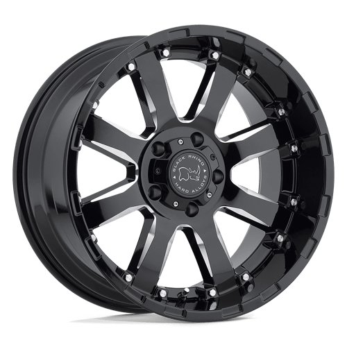 Black Rhino SIERRA Gloss Black W/ Milled Spokes 20x10 -23 8x165.1mm 122.4mm
