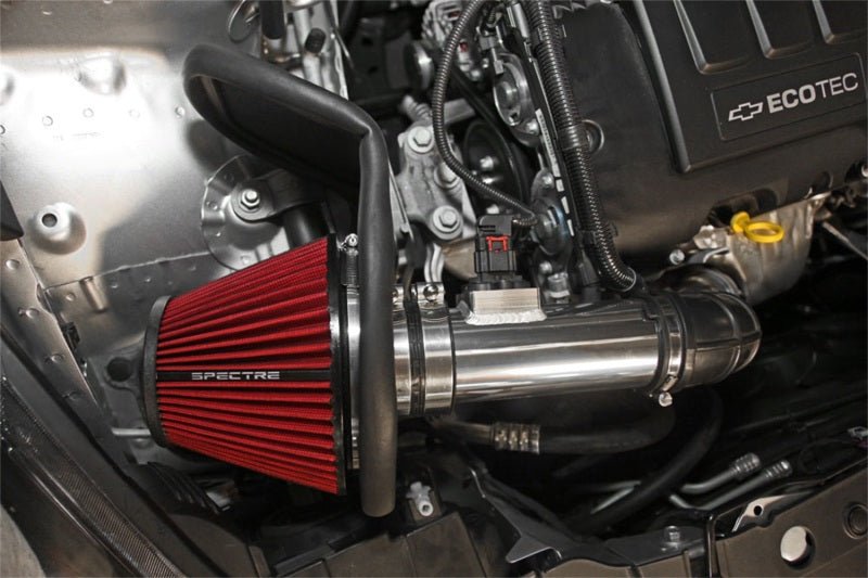 Spectre 11-15 Chevy Cruze 1.4L Air Intake Kit - Polished w/Red Filter-Cold Air Intakes-Spectre