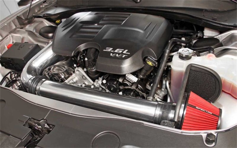 Spectre 11-17 Challenger/Charger 3.6L Air Intake Kit - Polished w/Red Filter-Cold Air Intakes-Spectre