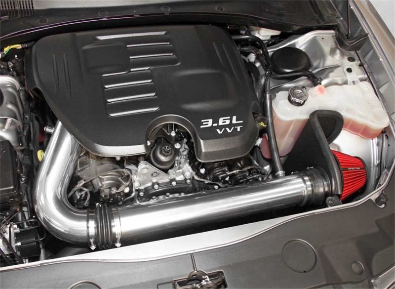Spectre 11-17 Challenger/Charger 3.6L Air Intake Kit - Polished w/Red Filter-Cold Air Intakes-Spectre