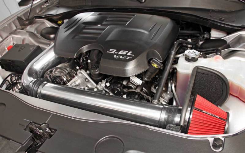 Spectre 11-17 Challenger/Charger 3.6L Air Intake Kit - Polished w/Red Filter-Cold Air Intakes-Spectre
