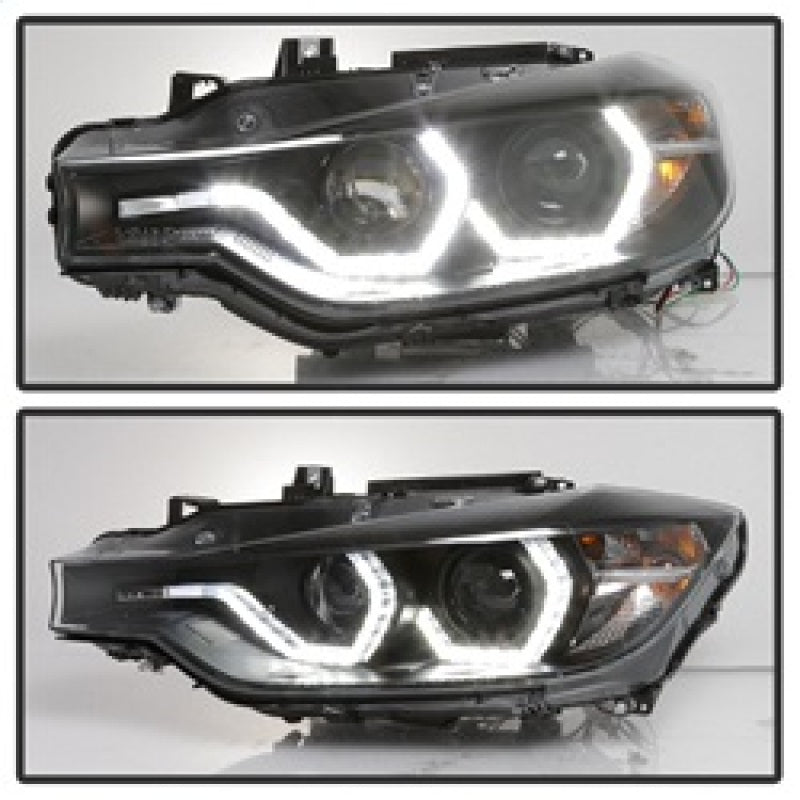 Spyder 12 - 14 BMW F30 3 Series 4DR Projector Headlights - LED DRL - Black (PRO - YD - BMWF3012 - DRL - BK) Headlights