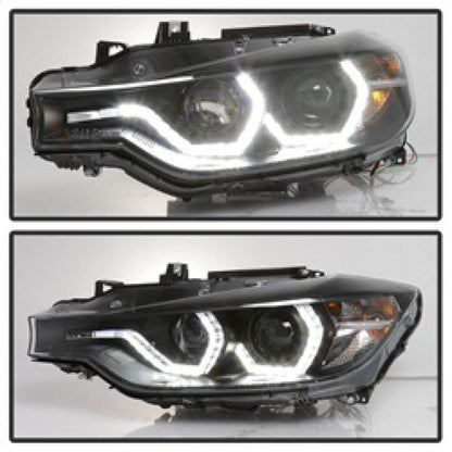 Spyder 12 - 14 BMW F30 3 Series 4DR Projector Headlights - LED DRL - Black (PRO - YD - BMWF3012 - DRL - BK) Headlights