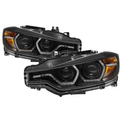 Spyder 12 - 14 BMW F30 3 Series 4DR Projector Headlights - LED DRL - Black (PRO - YD - BMWF3012 - DRL - BK) Headlights