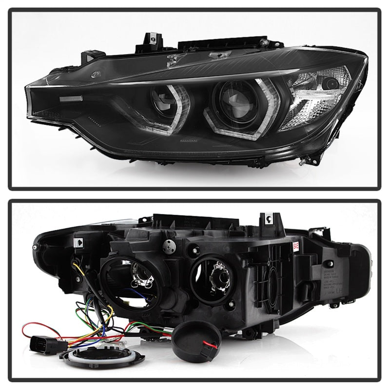 Spyder 12 - 14 BMW F30 3 Series 4DR Projector Headlights - LED DRL - Black (PRO - YD - BMWF3012 - DRL - BK) Headlights