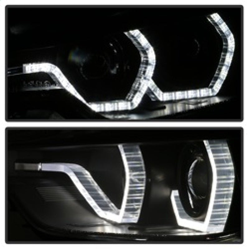 Spyder 12 - 14 BMW F30 3 Series 4DR Projector Headlights - LED DRL - Black (PRO - YD - BMWF3012 - DRL - BK) Headlights