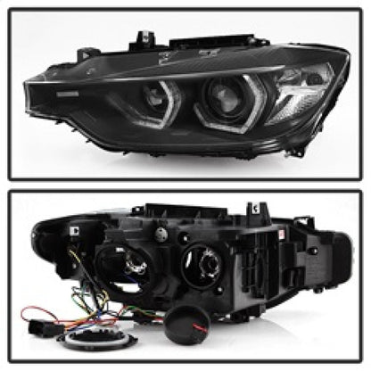 Spyder 12 - 14 BMW F30 3 Series 4DR Projector Headlights - LED DRL - Black (PRO - YD - BMWF3012 - DRL - BK) Headlights