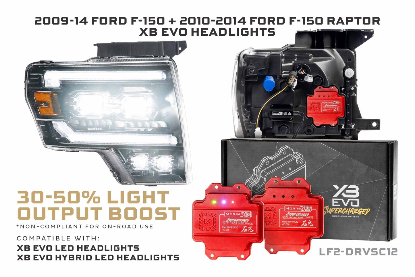 Supercharged Drivers: Ford F - 150/ Raptor (09 - 14) XB EVO/ XB EVO Hybrid - Headlight Adapter - Morimoto XB LED Headlights