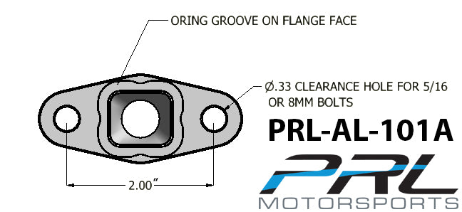 PRL T3/T4 Turbo -10AN Ported Oil Drain Flange Standard
