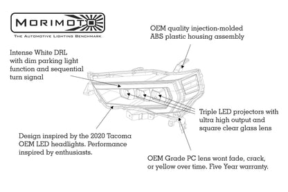 Toyota 4Runner (14-24): Morimoto XB LED Headlights (White DRL /Gen 2)