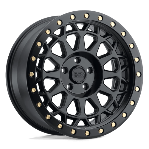 Black Rhino PRIMM Matte Black W/ Brass Bolts 20x9.5 0 5x127mm 71.5mm