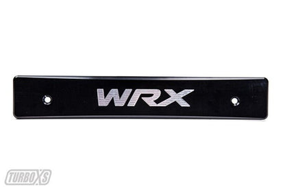 Turbo XS 15 - 17 Subaru WRX/STi Billet Aluminum License Plate Delete Black Machined WRX Logo - License Plate Relocation - Turbo XS