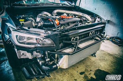 Turbo XS FMIC 2015 - 2017 Subaru STi - Wrinkle Black Pipes - Intercooler Kits - Turbo XS