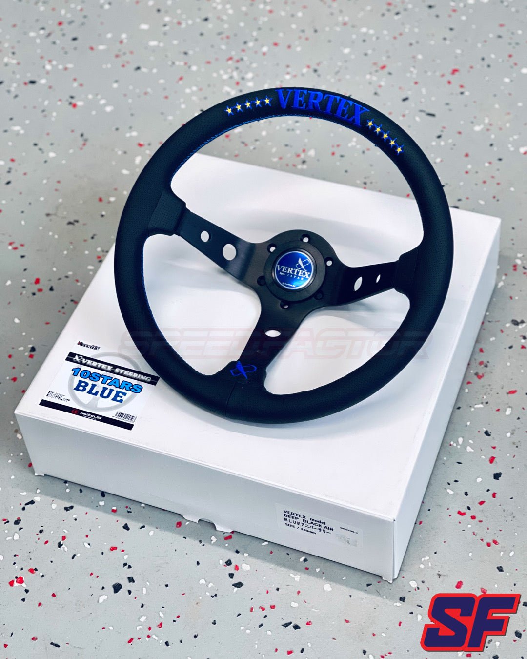 VERTEX 10 - STAR BLUE 330MM Steering Wheels