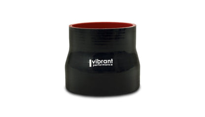 Vibrant 4 Ply Reducer Coupling 1.25in x 1.50in x 3in Long (BLACK)-Silicone Couplers & Hoses-Vibrant