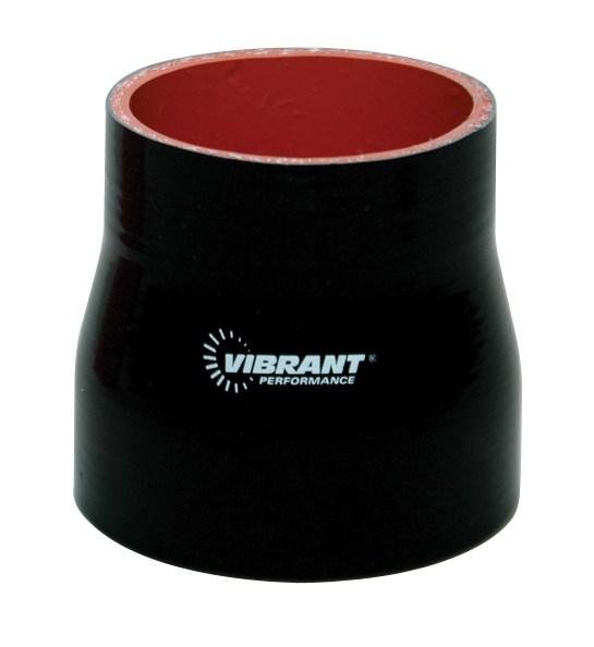 Vibrant 4 Ply Reducer Coupling 1.25in x 1.50in x 3in Long (BLACK)-Silicone Couplers & Hoses-Vibrant