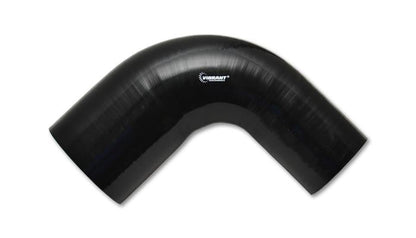 Vibrant 4 Ply Reinforced Silicone 90 degree Transition Elbow - 3in I.D. x 4in I.D. (BLACK)-Silicone Couplers & Hoses-Vibrant