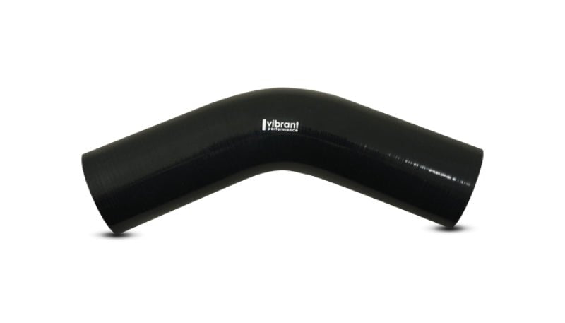 Vibrant 4 Ply Reinforced Silicone Elbow Connector - 1in ID x 8in Leg 45 Deg Elbow (BLACK)-Silicone Couplers & Hoses-Vibrant