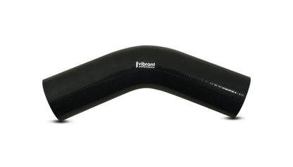 Vibrant 4 Ply Reinforced Silicone Elbow Connector - 1in ID x 8in Leg 45 Deg Elbow (BLACK)-Silicone Couplers & Hoses-Vibrant