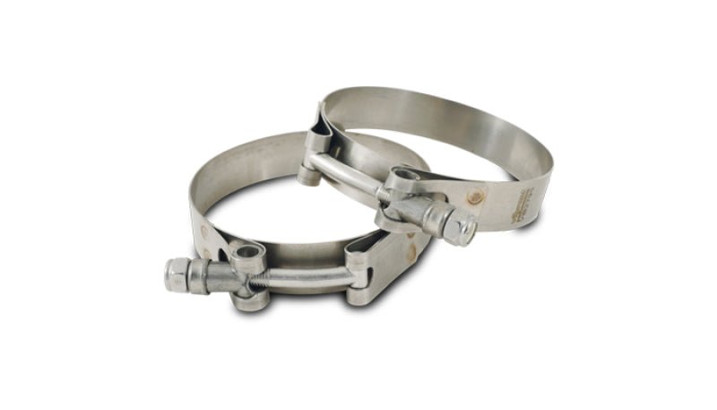 Vibrant SS T-Bolt Clamps Pack of 2 Size Range: 2.27in to 2.63in O.D. For use with 2in I.D. couplings-Clamps-Vibrant