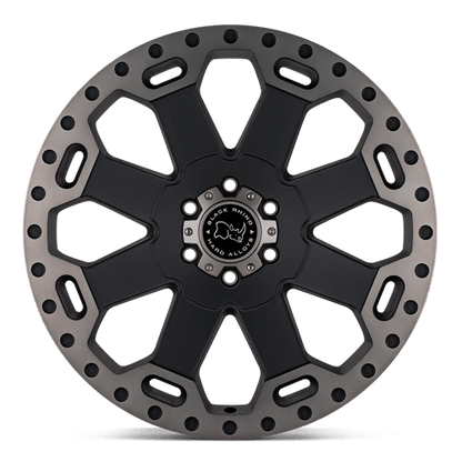 Black Rhino WARLORD Matte Black W/ Mach Dark Tint 17x9 +12 8x165.1mm 122.4mm