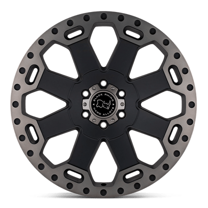 Black Rhino WARLORD Matte Black W/ Mach Dark Tint 18x9 -12 8x170mm 125.1mm