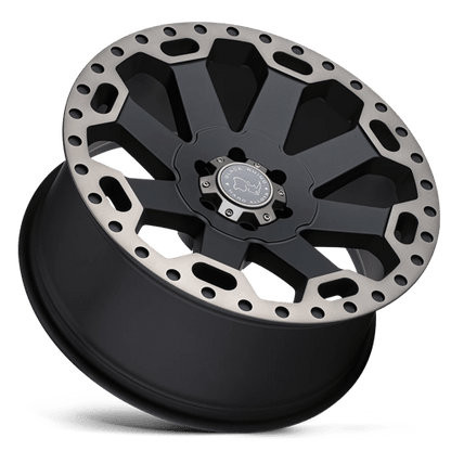 Black Rhino WARLORD Matte Black W/ Mach Dark Tint 17x9 -12 8x165.1mm 122.4mm