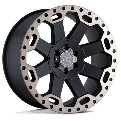 Black Rhino WARLORD Matte Black W/ Mach Dark Tint 17x9 +12 6x135mm 87.1mm