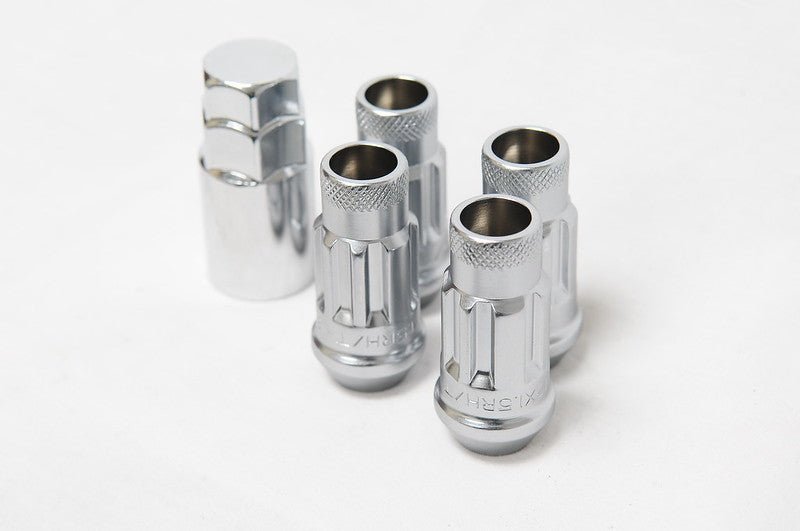 Wheel Mate 12x1.50 48mm Muteki SR48 Satin Silver Open End Locking Lug Nut - Set of 4-Lug Nuts-Wheel Mate