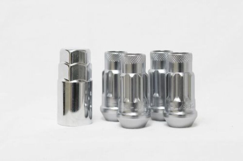 Wheel Mate 14x1.50 Monster Lug Satin Silver Locking Lug Nut - Set of 4-Lug Nuts-Wheel Mate