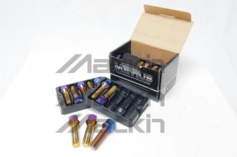 Wheel Mate Mevius Lug Bolt Set of 20 - Black 14x1.50 50mm Ball 14mm RAD-Lug Nuts-Wheel Mate