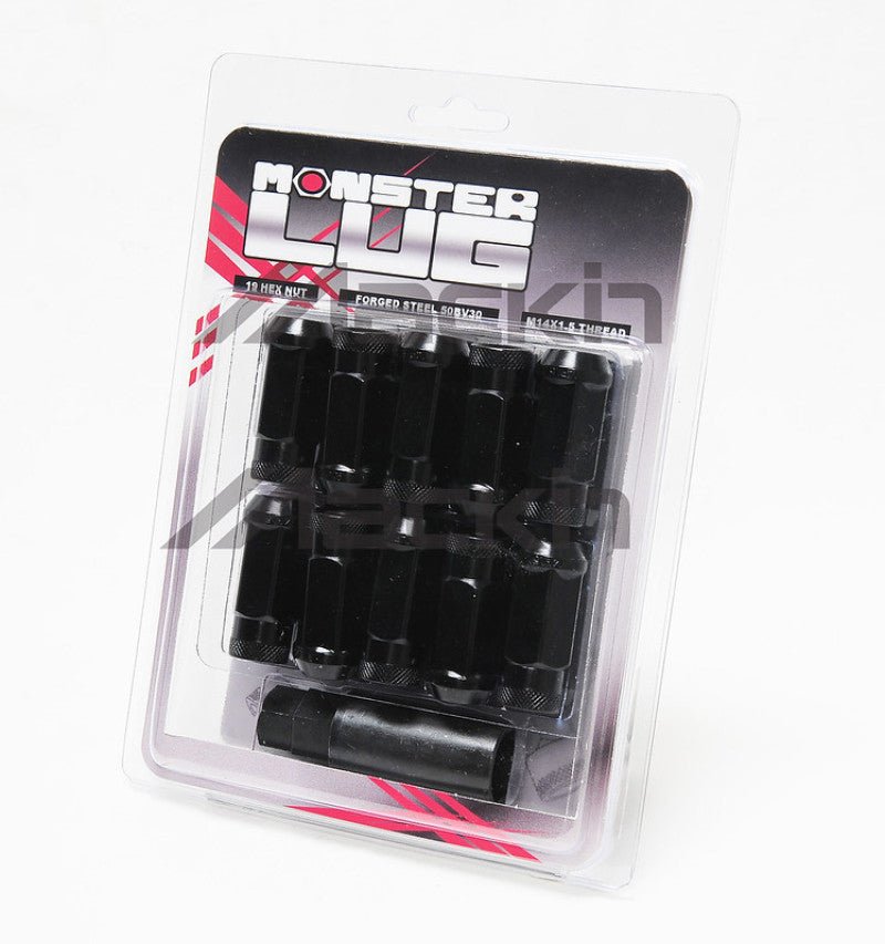 Wheel Mate Monster Open End Lug Nut Set of 20 - Black 1/2in-Lug Nuts-Wheel Mate