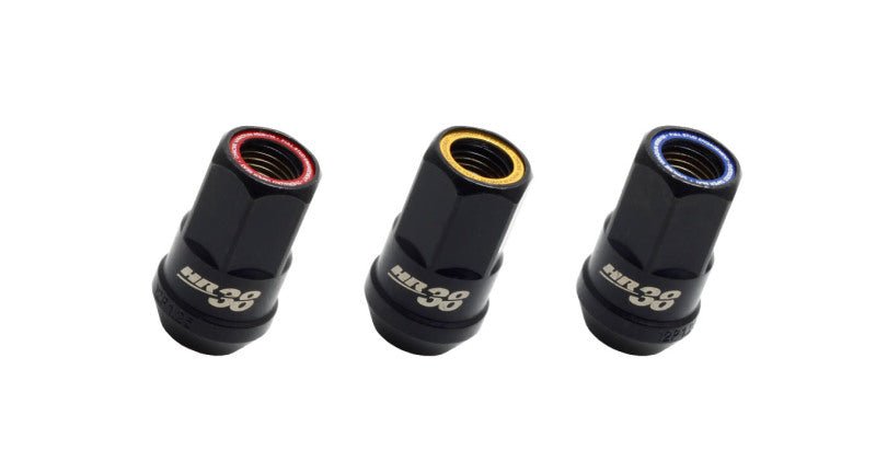 Wheel Mate Muteki HR38 Open End Lug Nuts 12x1.50 Black Chrome / Blue Ring-Lug Nuts-Wheel Mate