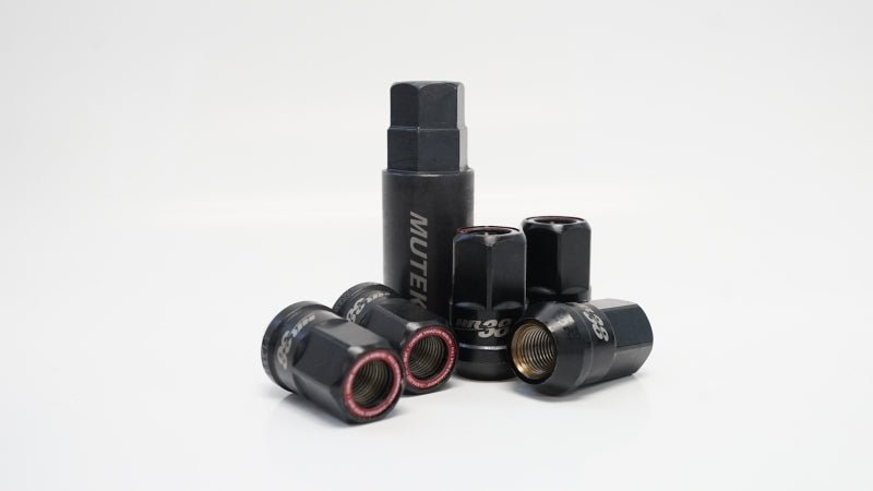 Wheel Mate Muteki HR38 Open End Lug Nuts 12x1.50 Black Chrome / Blue Ring-Lug Nuts-Wheel Mate
