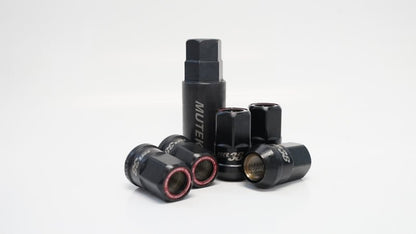 Wheel Mate Muteki HR38 Open End Lug Nuts 12x1.50 Black Chrome / Blue Ring-Lug Nuts-Wheel Mate