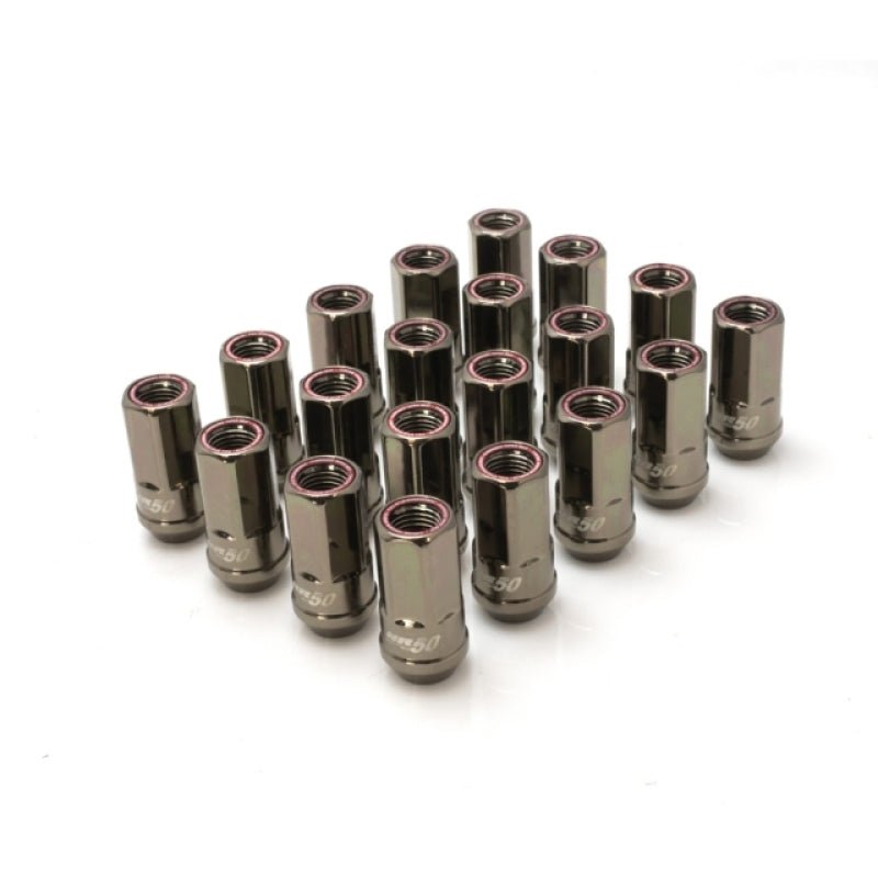 Wheel Mate Muteki HR50 Open End Lug Nuts - Titanium Chrome w/ Red Ring 14x1.50-Lug Nuts-Wheel Mate