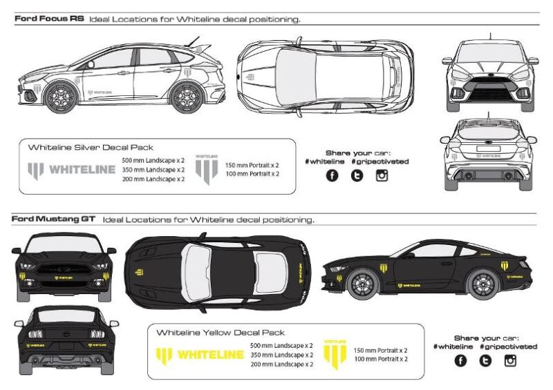 Whiteline Branded Decal Pack - White - Stickers/Decals/Banners - Whiteline
