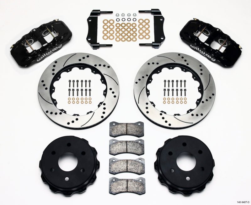 Wilwood AERO4 RearTruck Kit 14.25in Drilled 1999-2010 GM 1500-SUV 1 Piston OE Caliper-Big Brake Kits-Wilwood