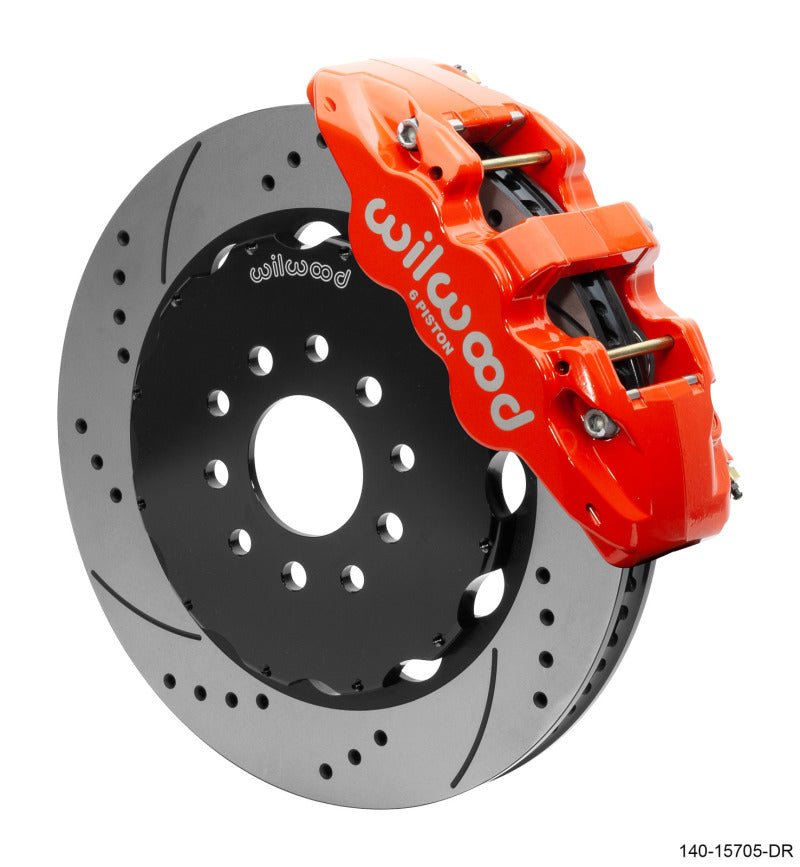 Wilwood AERO6 Front Big Brake Kit 14.00in Drilled Red Rotor - 97-13 Chevrolet Corvette C5/C6/Z06-Big Brake Kits-Wilwood