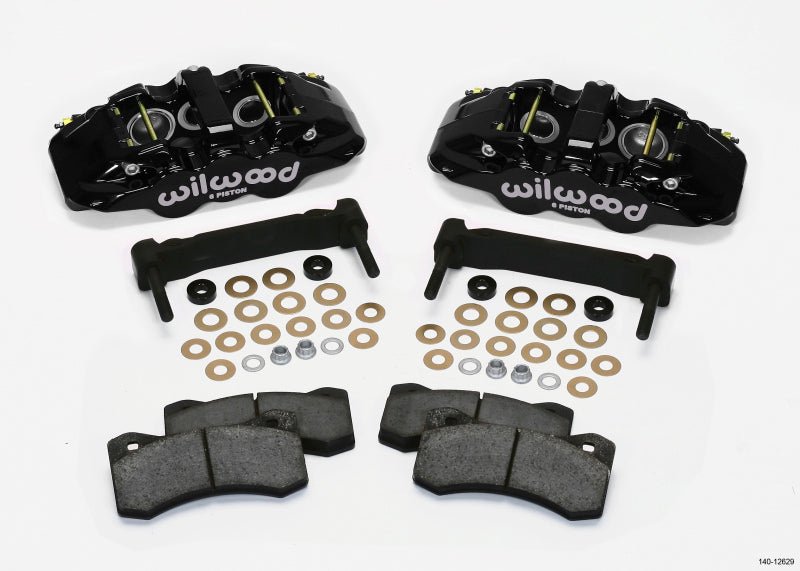 Wilwood AERO6 Front Caliper & Bracket Kit - Black 97-13 C5/C6 Corvette w/ OEM HD/Z51 Rotors-Big Brake Kits-Wilwood